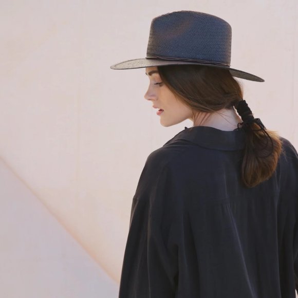 Kin the Label Black Straw Hat (Packable) main image 5